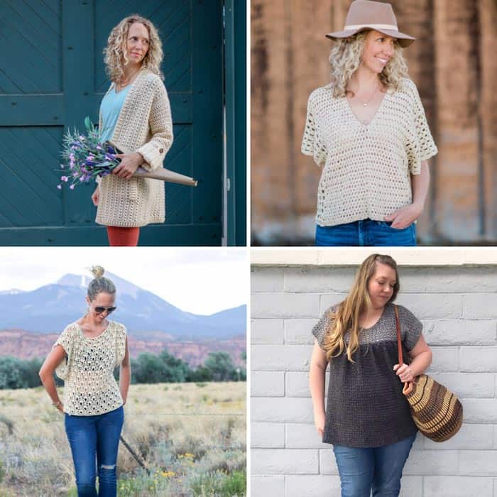 Free crochet patterns for summer including a lightweight sweater, poncho top and a few crochet shirts with plus sizes.