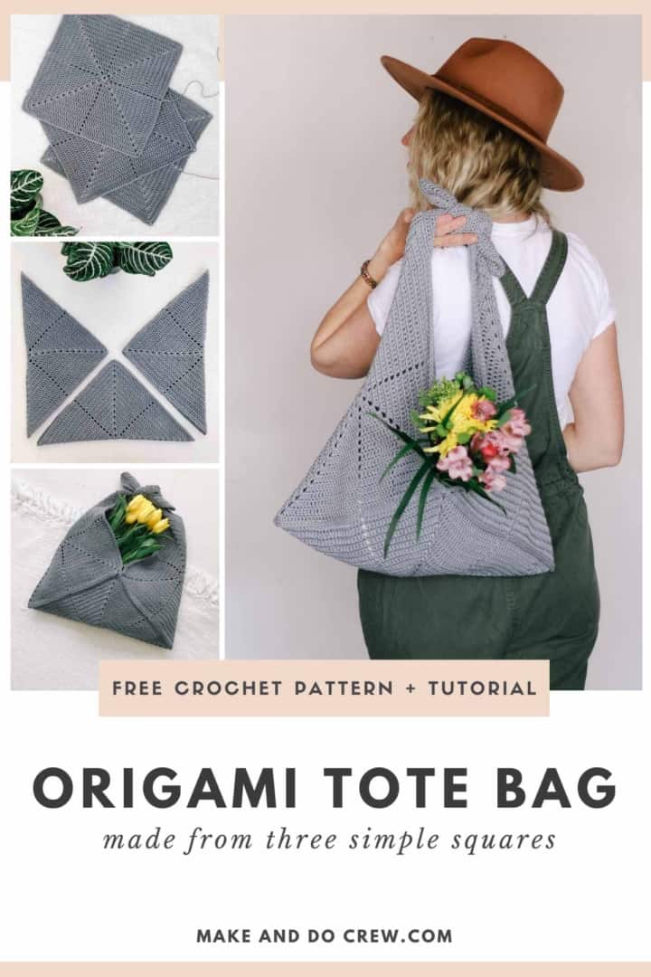 Crochet Origami Tote Bag - Free Pattern + Tutorial » Make & Do Crew