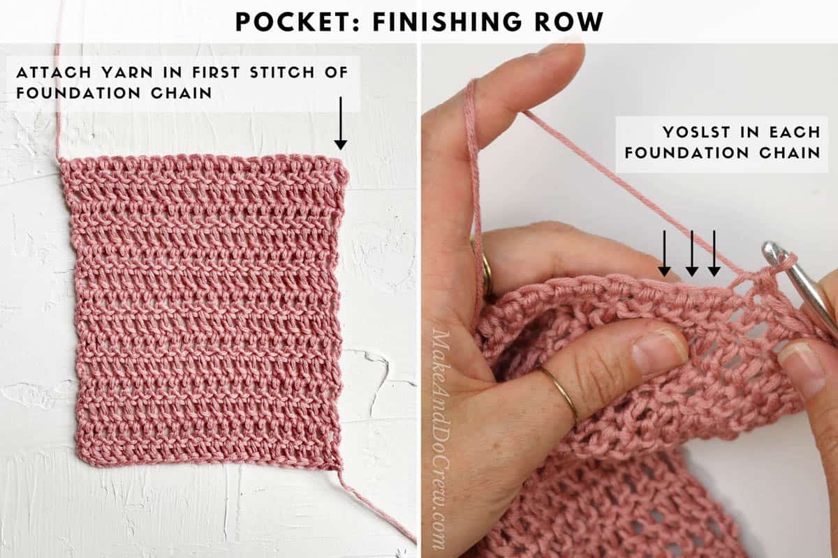 How to add pockets to a crochet cardigan.