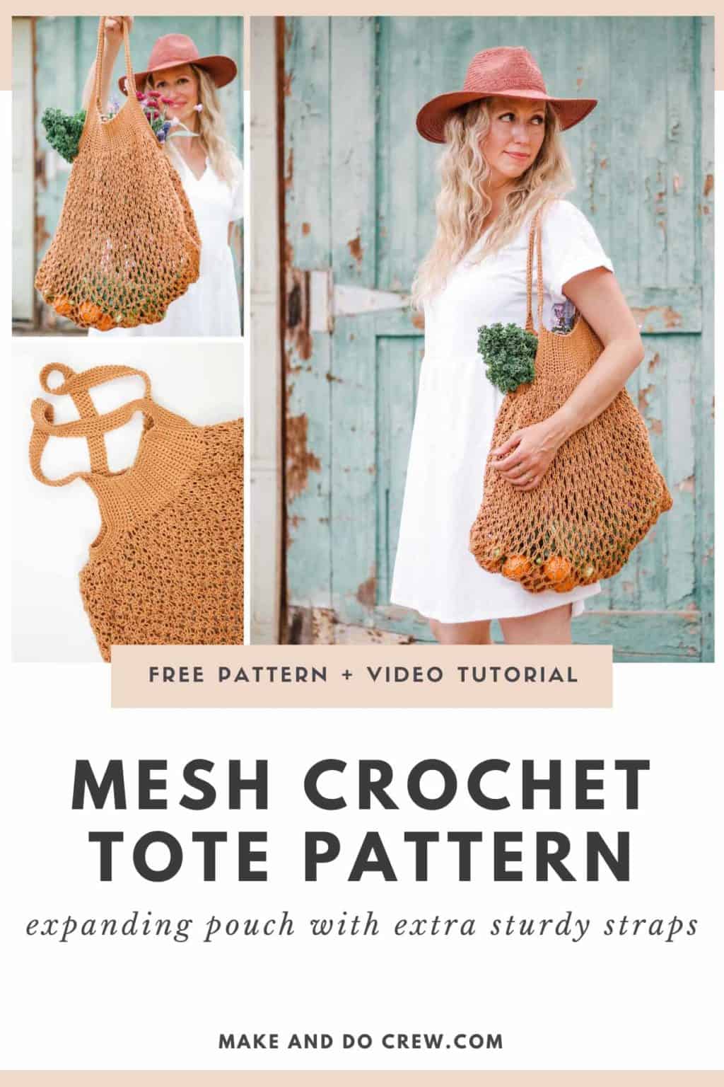 Expandable Crochet Market Tote Bag - Free Pattern + Tutorial » Make ...