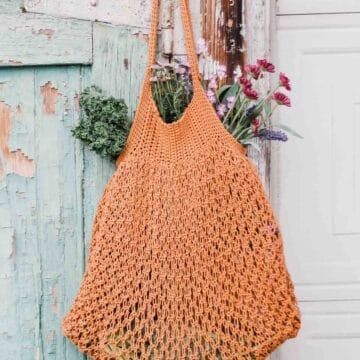 Crochet Drawstring Weekend Bucket Bag –