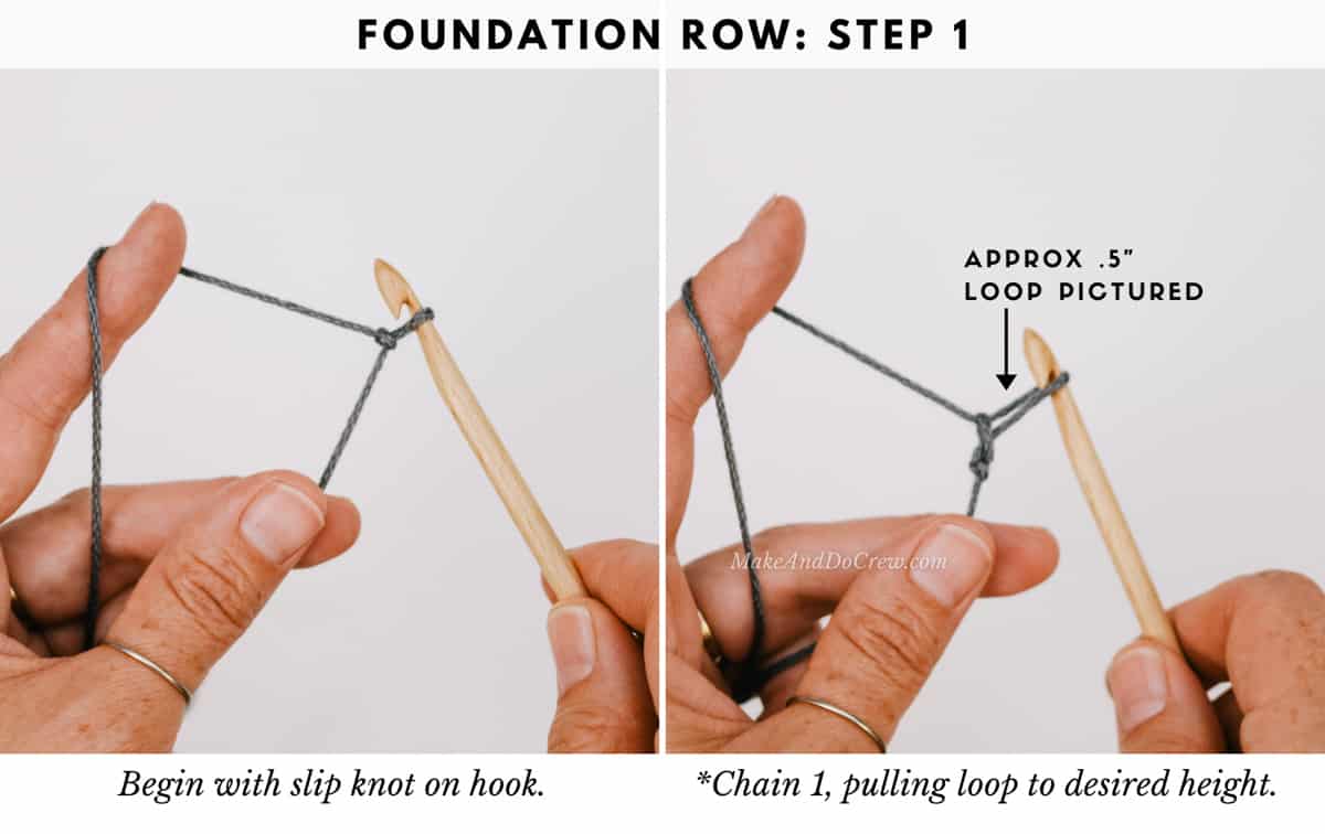 A photo tutorial on how to create the step 1 of the foundation row using Solomon stitch.