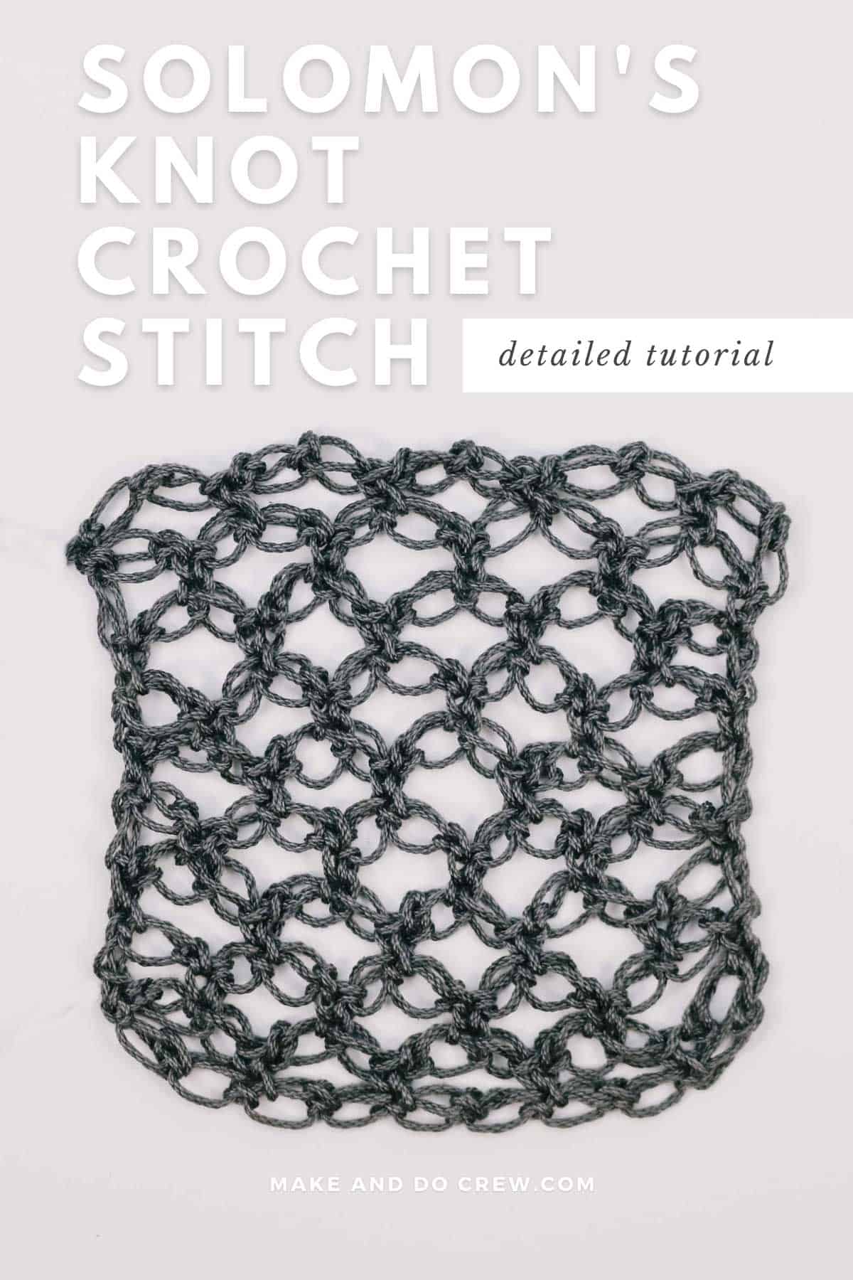 A finished pattern using Solomon's knot crochet stitch.