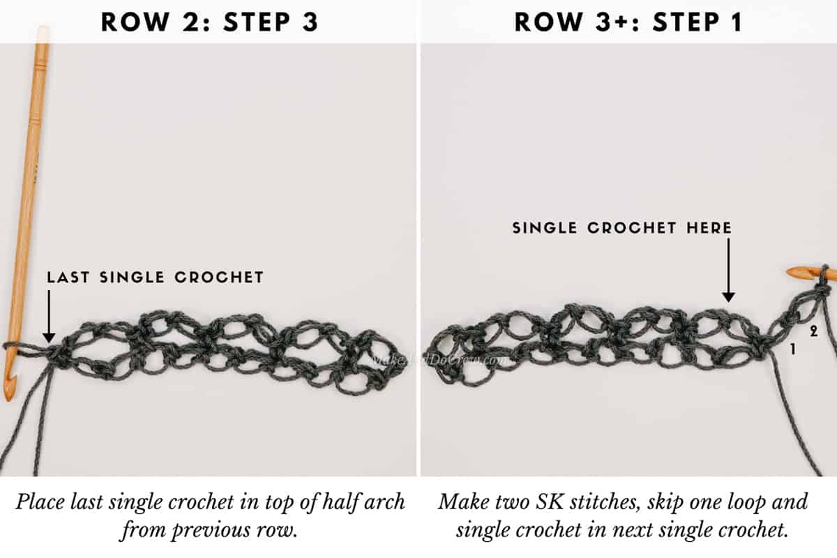 The continuation of the row 2- step 3 and row 3 - step 1 Solomon stitch tutorial. 