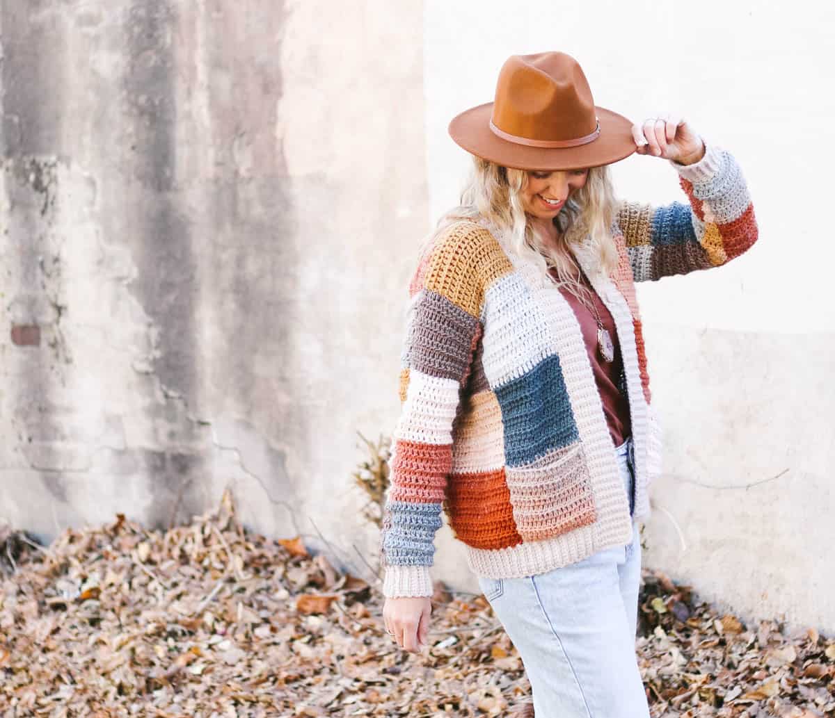 Patchwork Cardigan with Pockets