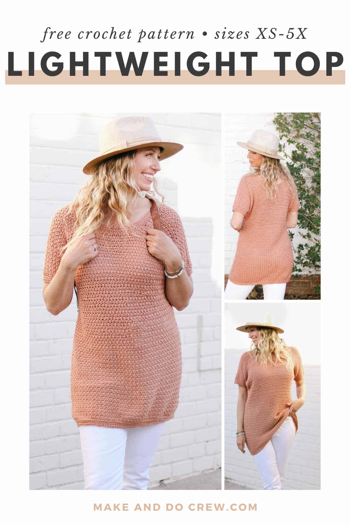 Women's Plus Size Crochet Knit Tunic - 3/4 Sleeve Lightweight Sweater | Casual Dressy Tops