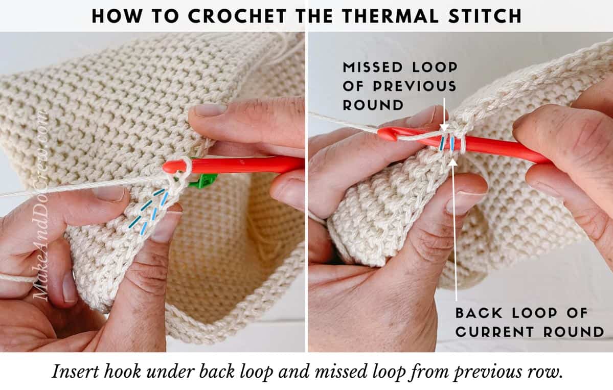 How to crochet the thermal stitch tutorial.