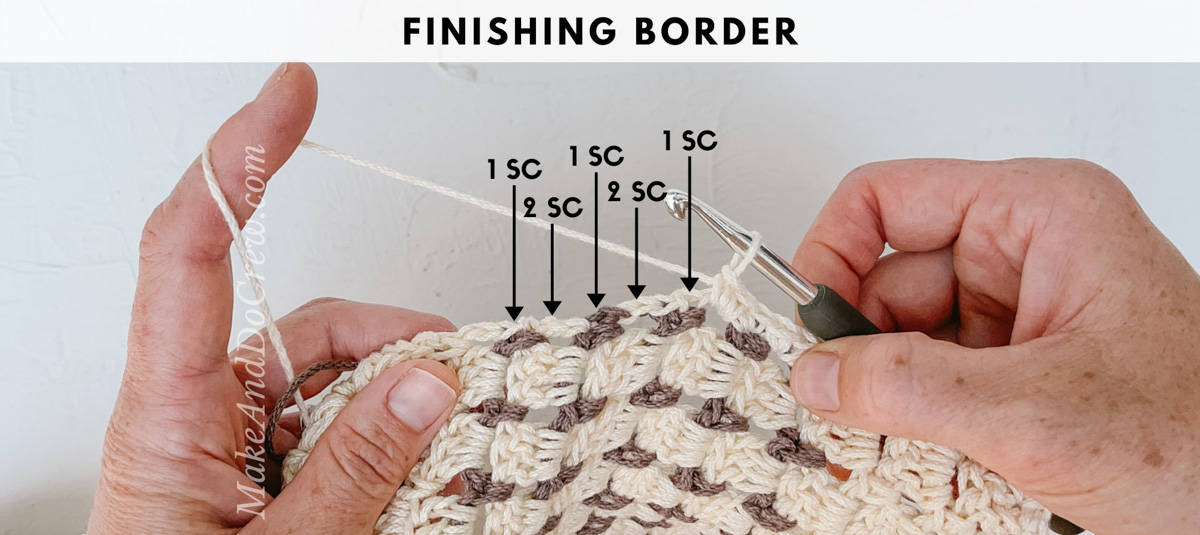 How to crochet a towel border.
