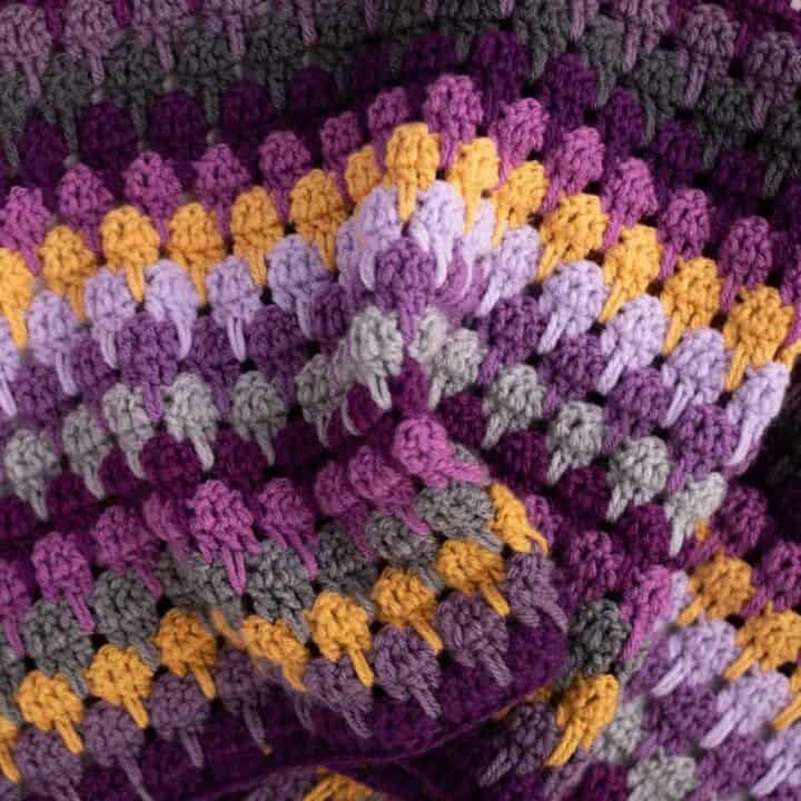 A larksfoot stitch crochet afghan pattern.