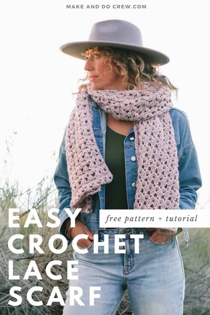 Entry Level Lace Crochet Scarf Pattern » Make & Do Crew