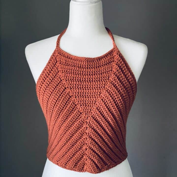 A crochet halter top.