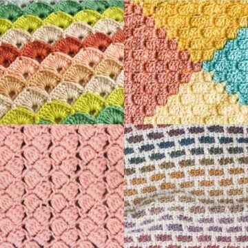 Different crochet stitches.