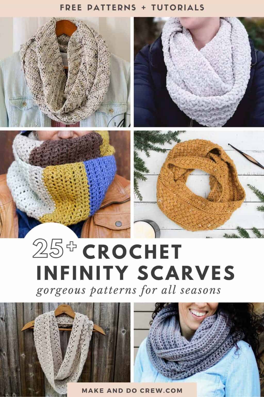 25 Easy Circle + Infinity Scarf Crochet Patterns