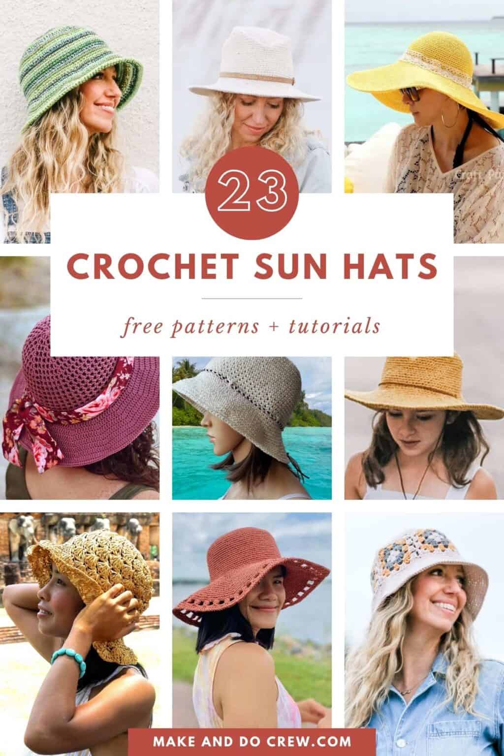 23 Free Crochet Sun Hat Patterns for Summer