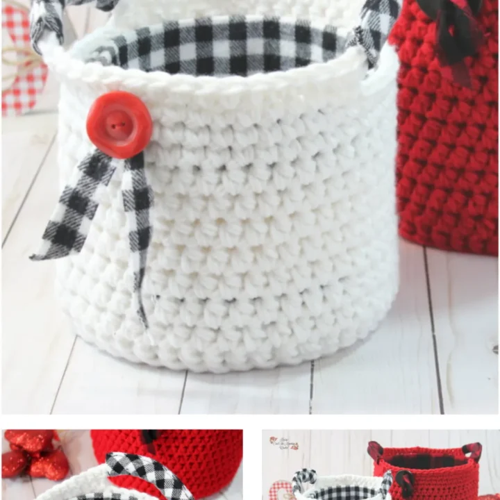 Midi Size Crochet Basket With Handles Pattern