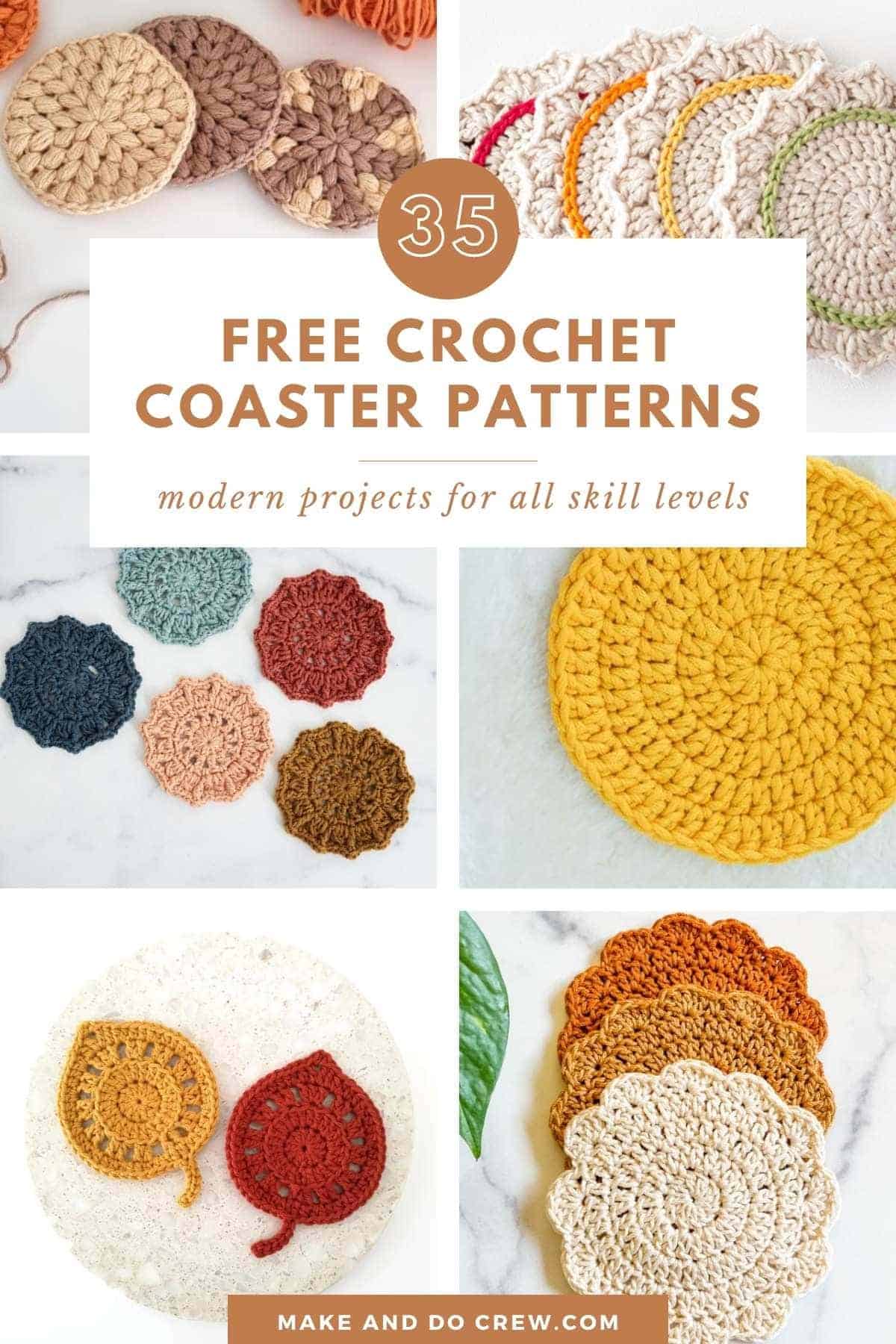 Collection of crochet coaster patterns for all skill levels.