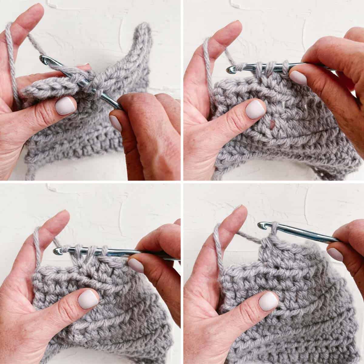 How to extended half double crochet step-by-step.
