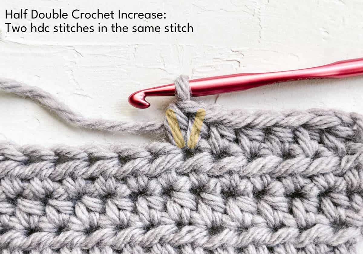 Half double crochet stitch increase.