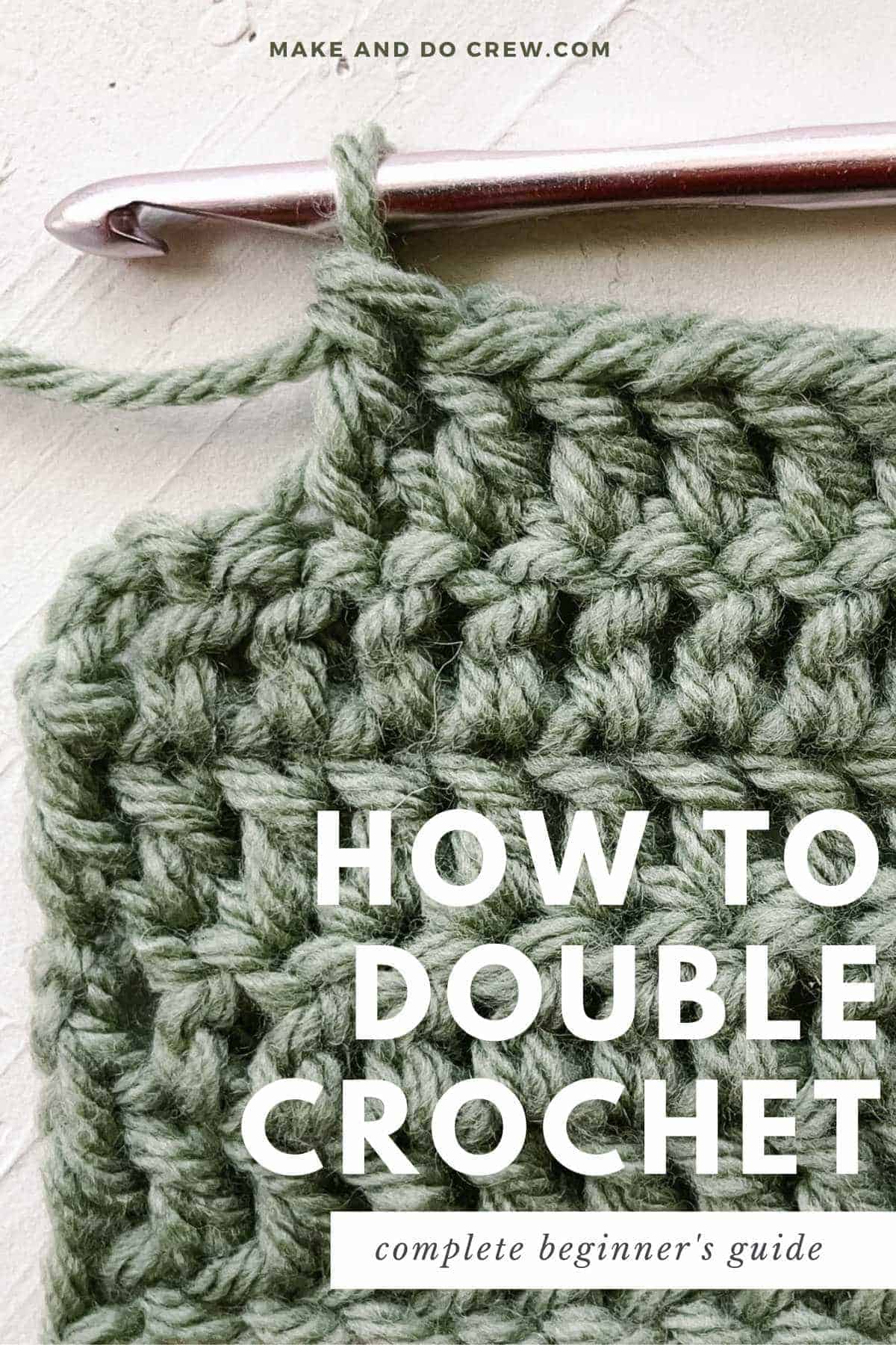 In progress double crochet stitch tutorial for beginners.