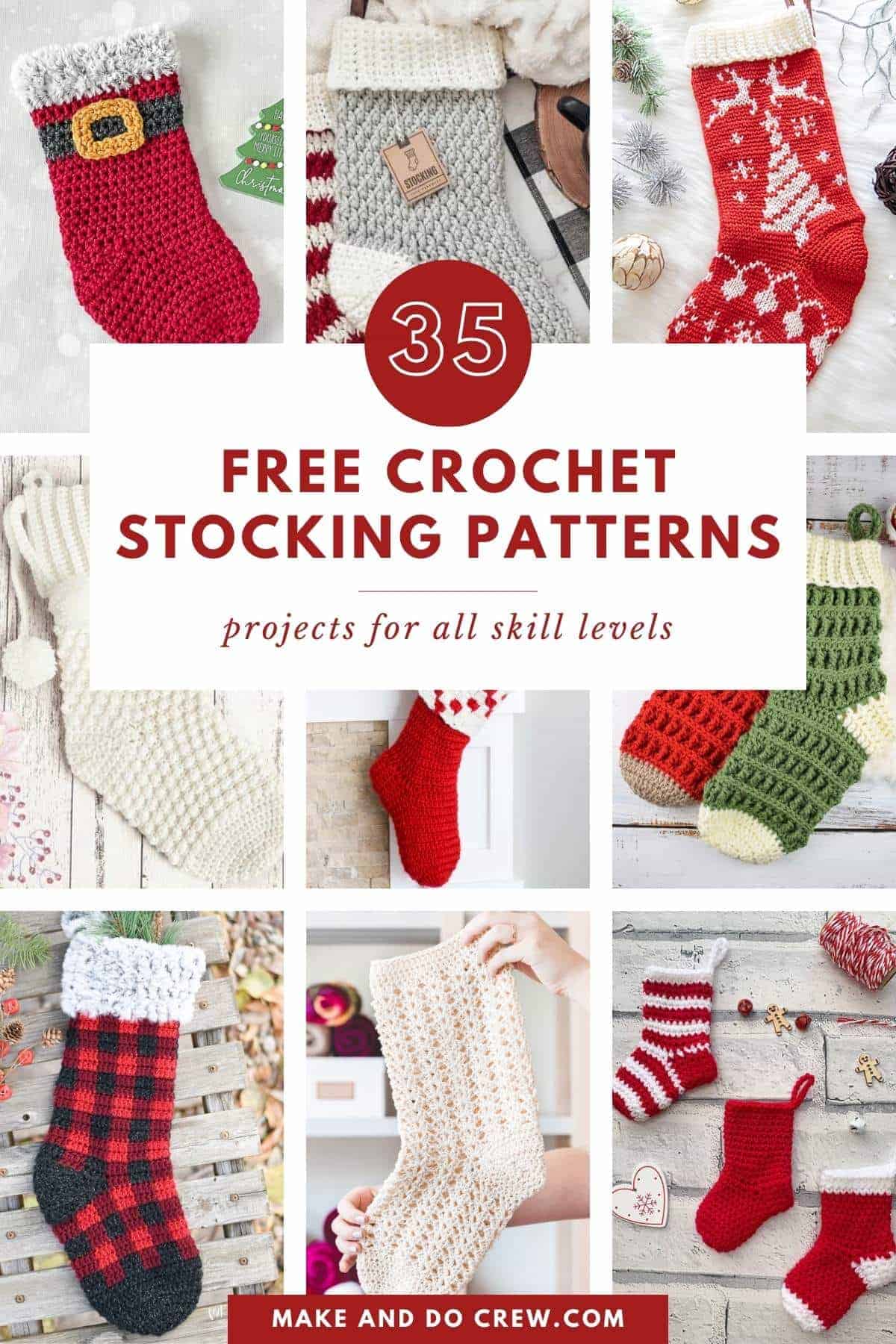 Collection of free crochet stocking patterns for all skill levels.