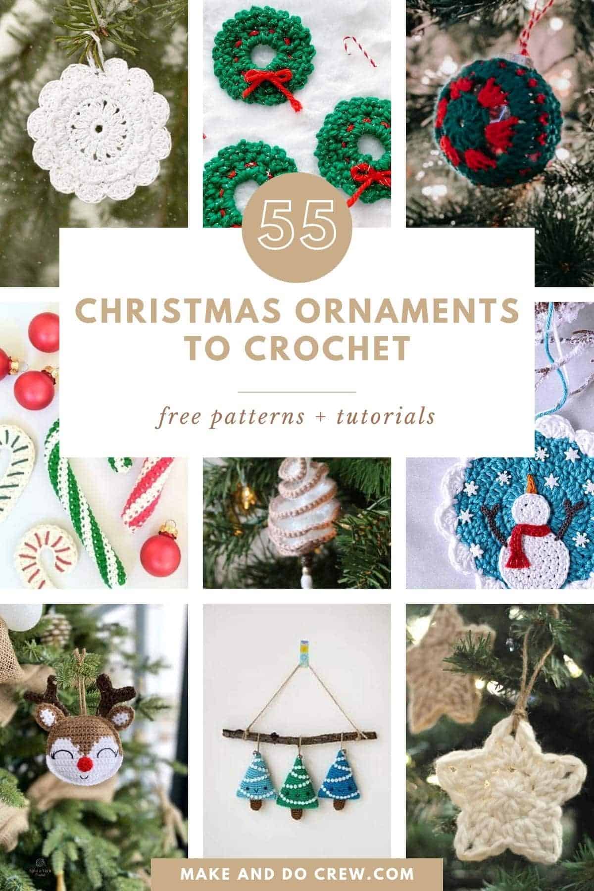 Collection of Christmas ornaments to crochet.
