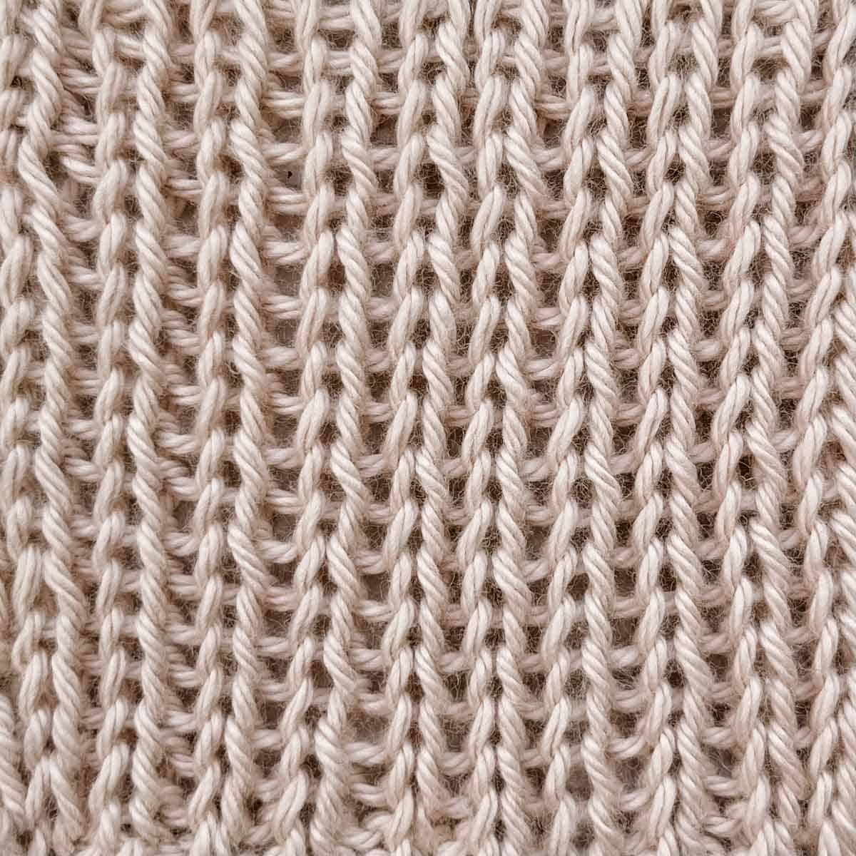 1 x 1 knit ribbing example.