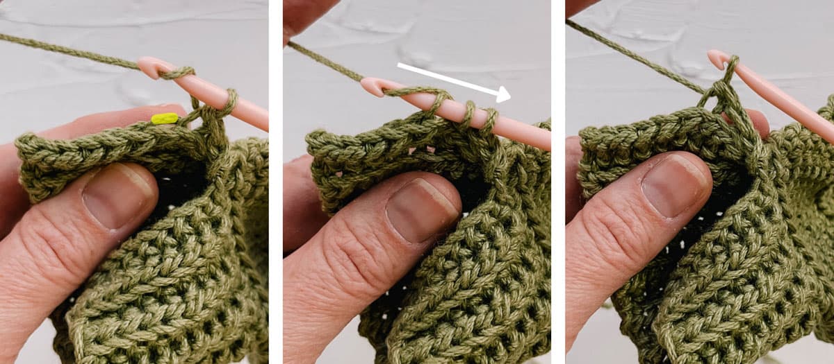 How to yarn over slip stitch  (yoslst) to create crochet ribbing.