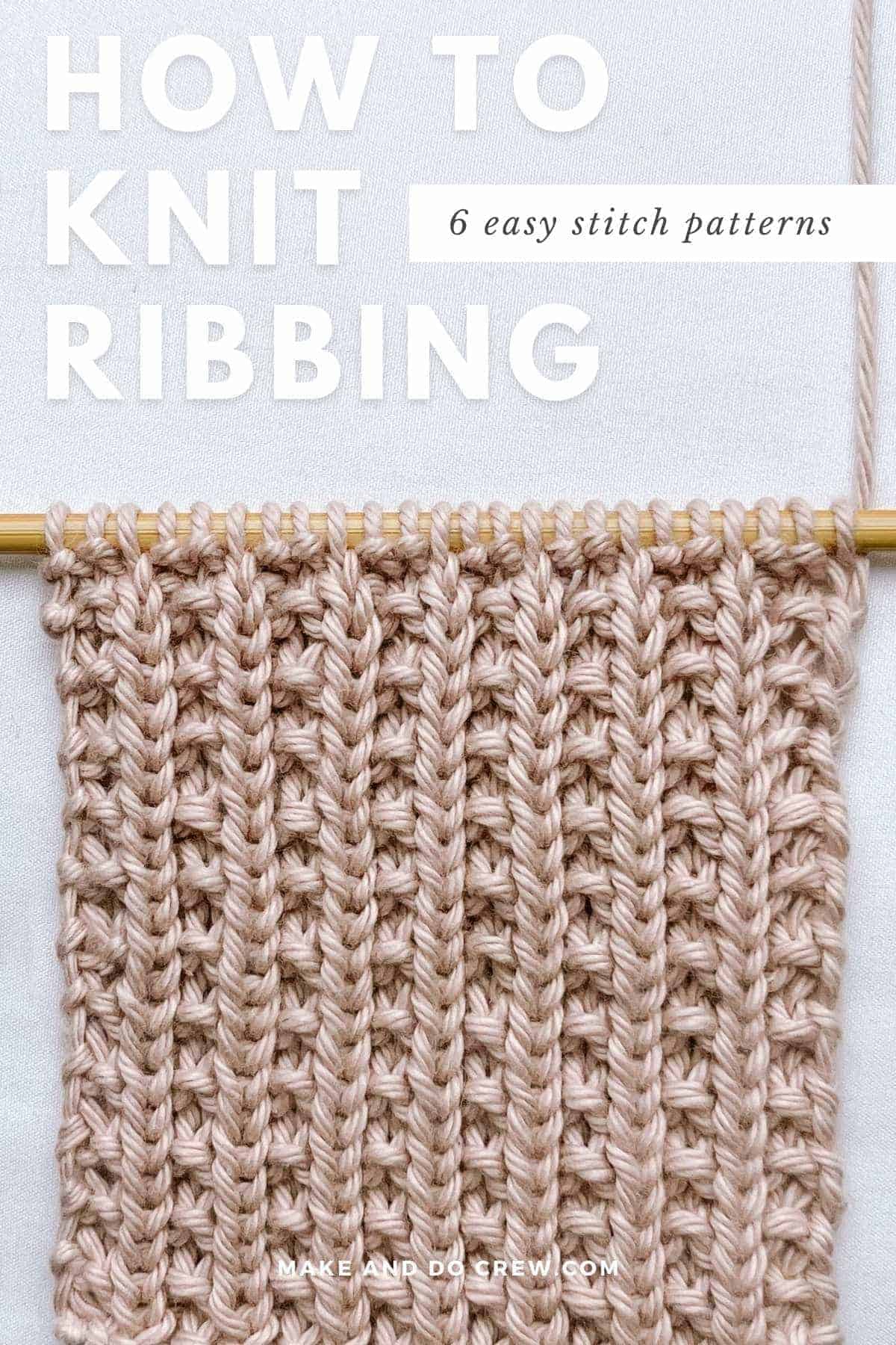 How to knit ribbing tutorial.