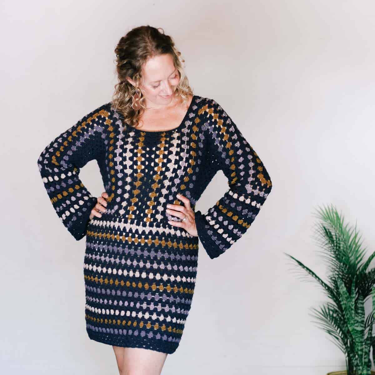 Taylor Swift Crochet Dress Pattern Made From Granny Stitch Hexagons