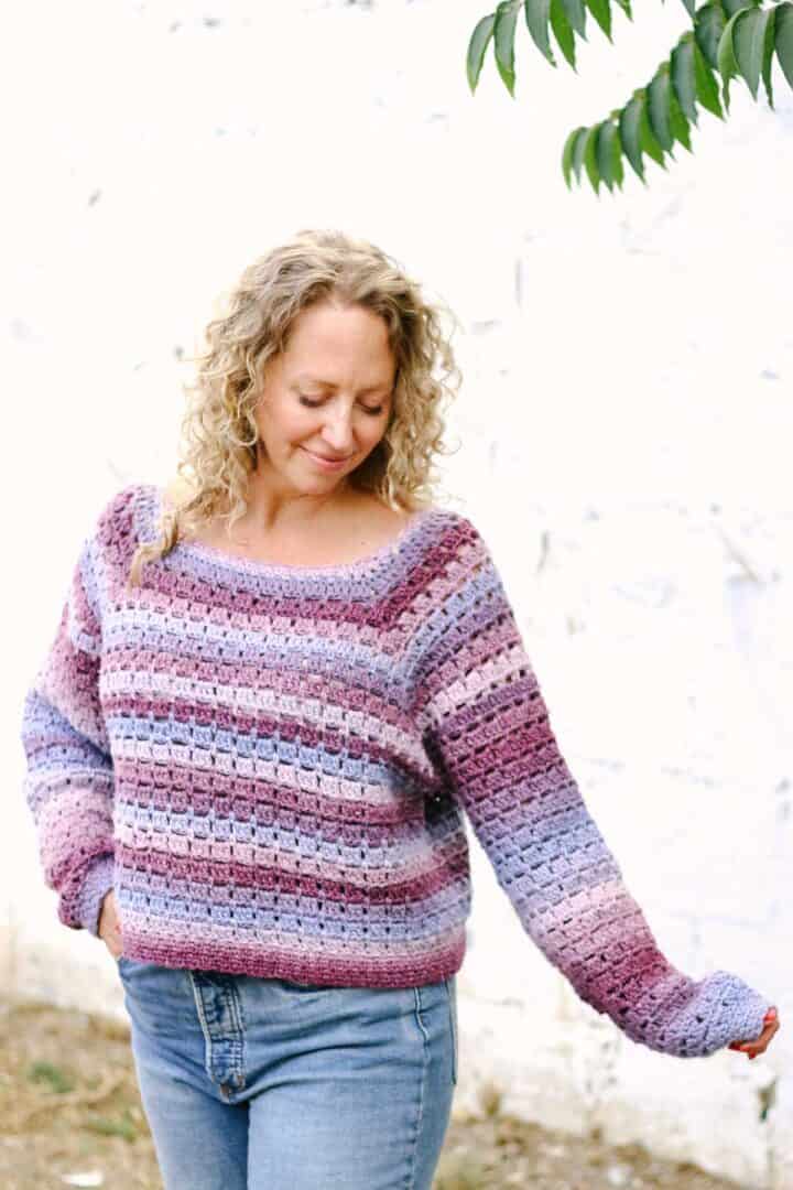 Simple Crochet Raglan Sweater Free Pattern + Video