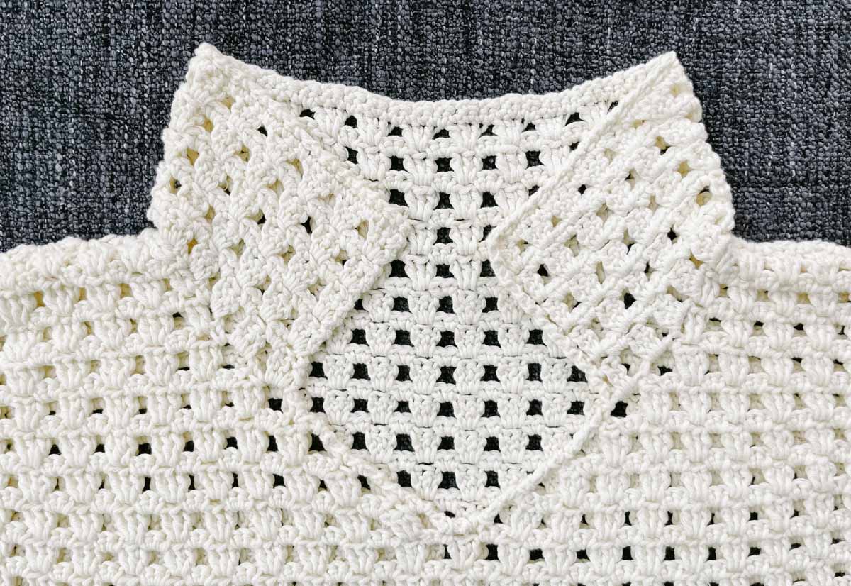 Crochet collared shirt.